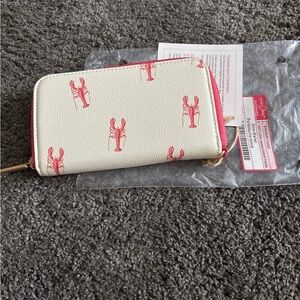 Lobster Print Cream and Red Women's slim Wallet